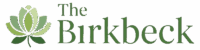 Logo for The Birkbeck featuring a stylised green lotus flower to the left of the text, with The in smaller letters above Birkbeck in large, elegant green font.